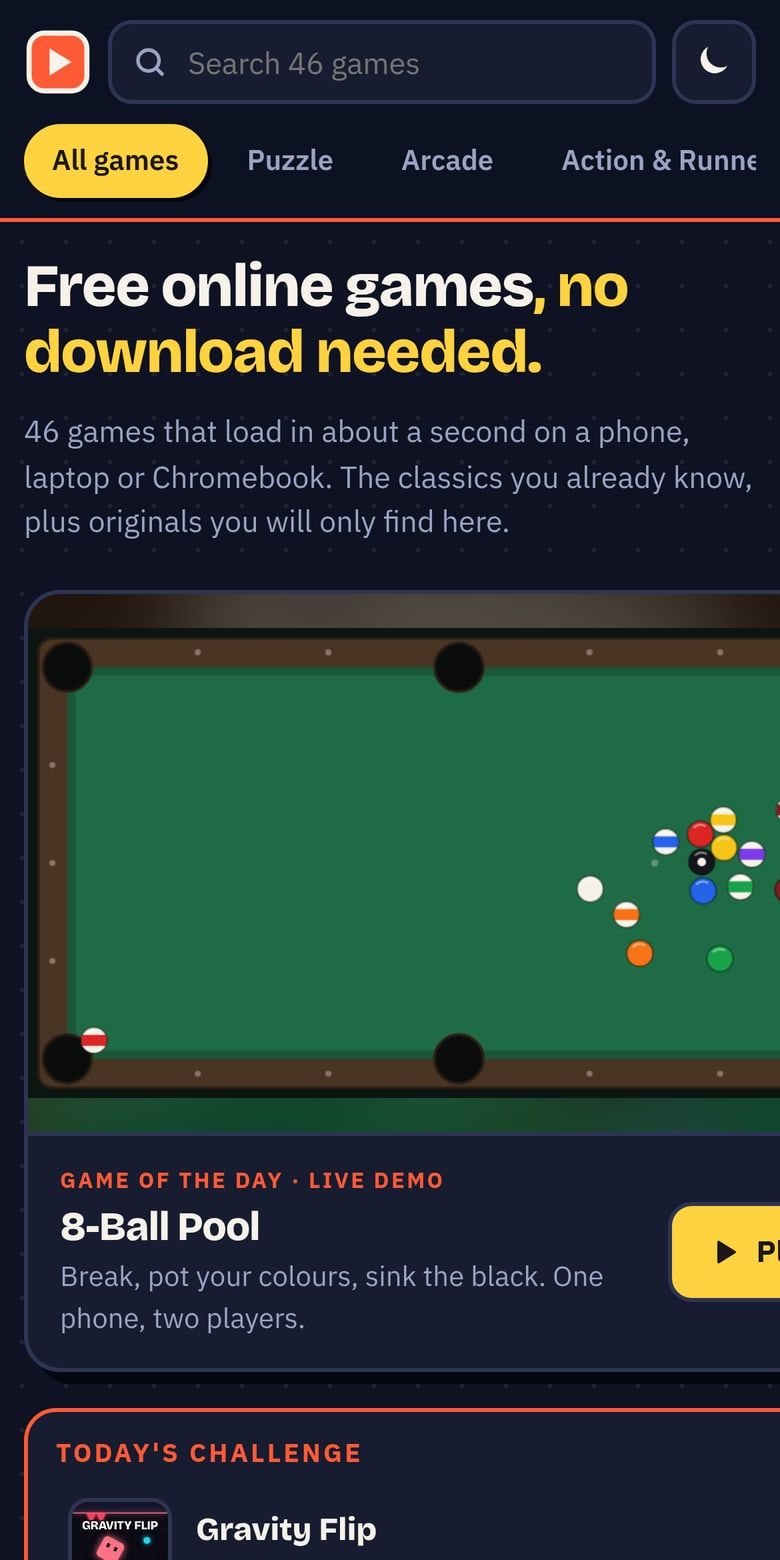 A second website we built, shown on a phone