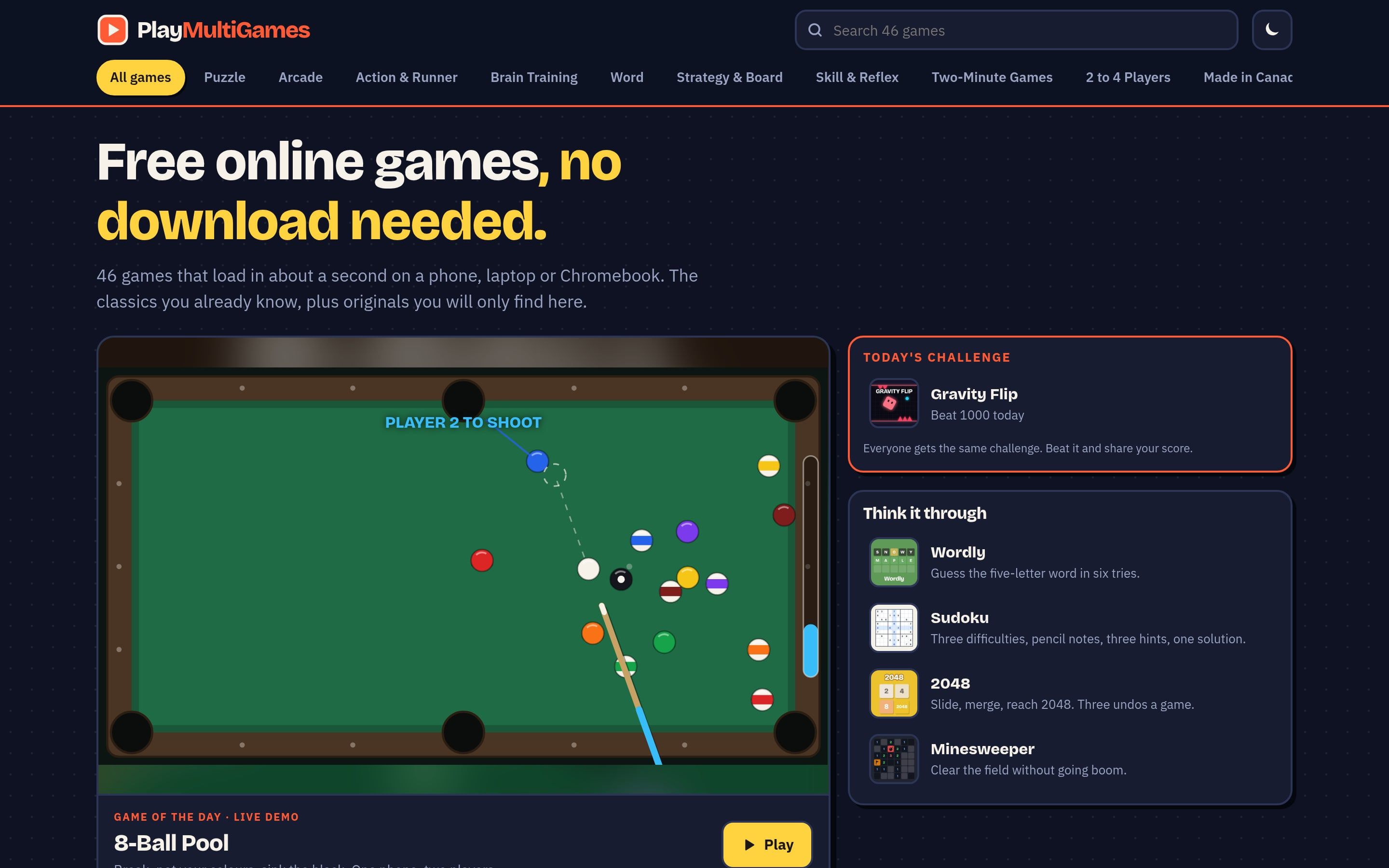 PlayMultiGames website