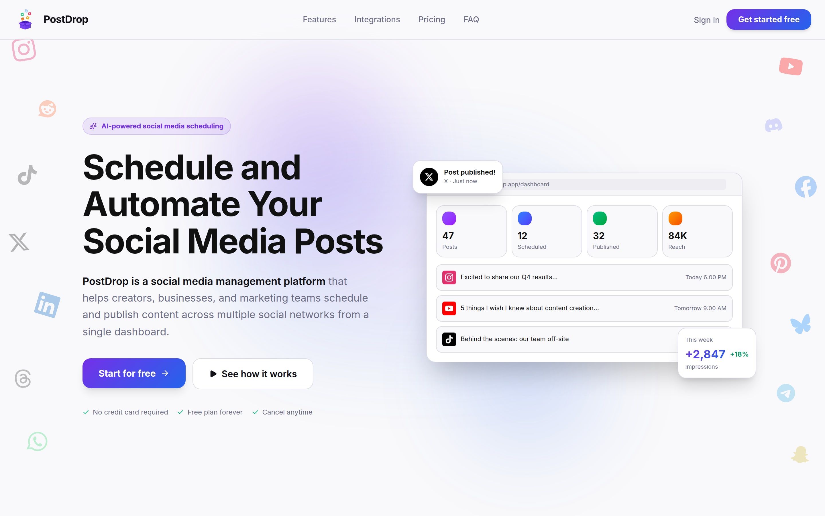 PostDrop website